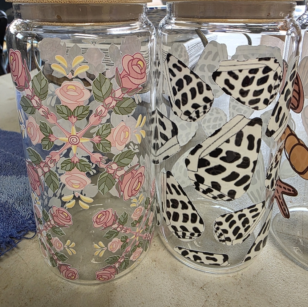 Beer Can Glass Cups with Bamboo Lids - Picture 2 of 4